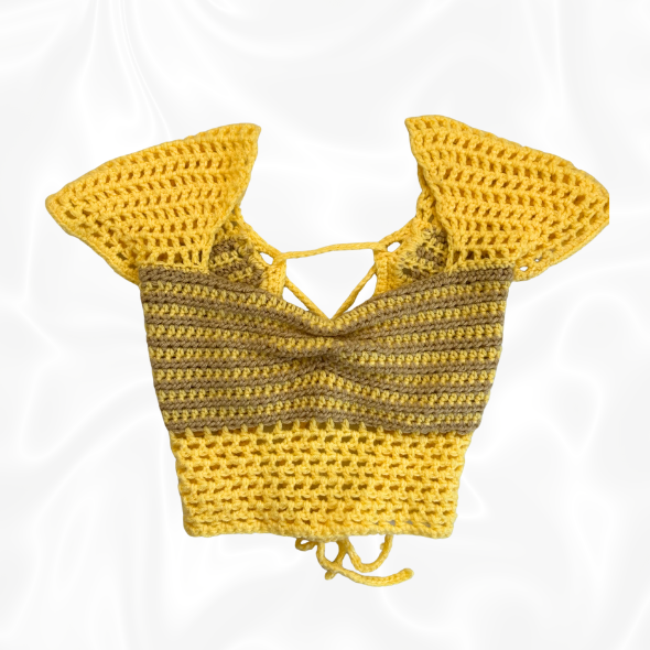 Crochet Vera Top - White and Cream