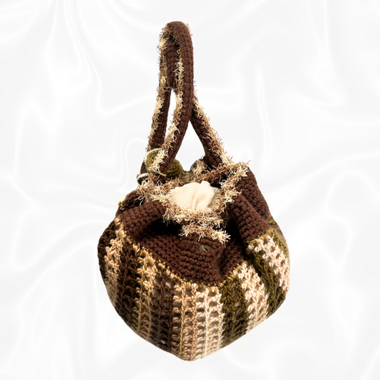 Crochet Beach Themed Bag w/ Clam Keychain