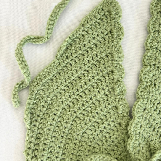 Crochet Butterfly Lace Top - Green and Brown