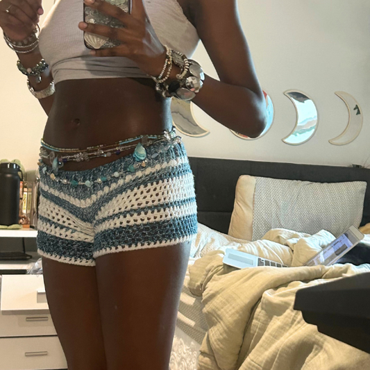 Crochet Striped Shorts