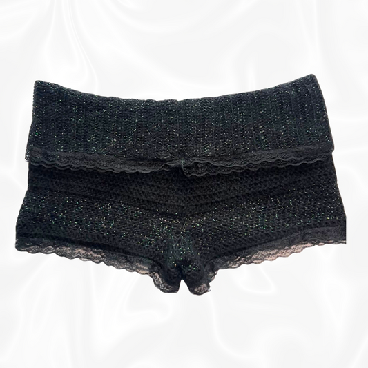Crochet Low Waisted Fold Over Shorts