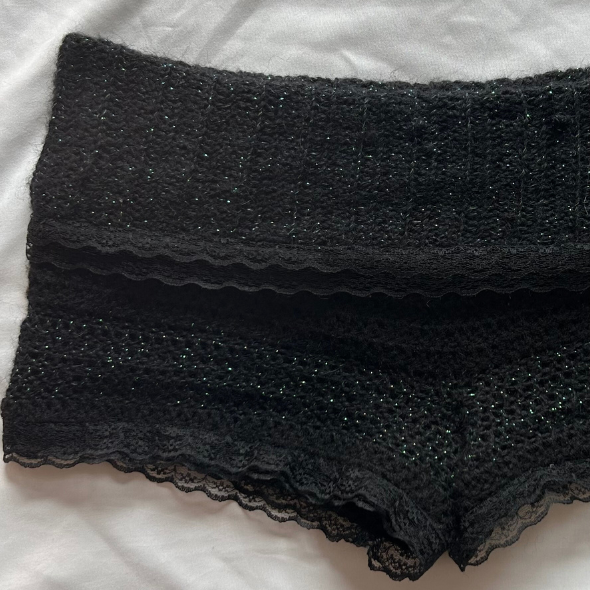 Crochet Low Waisted Fold Over Shorts