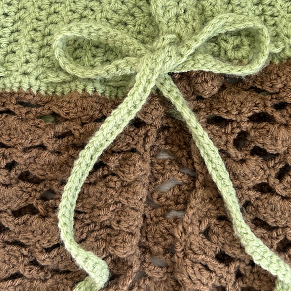 Crochet Butterfly Lace Top - Green and Brown