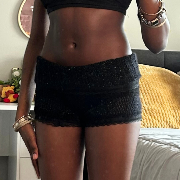 Crochet Low Waisted Fold Over Shorts
