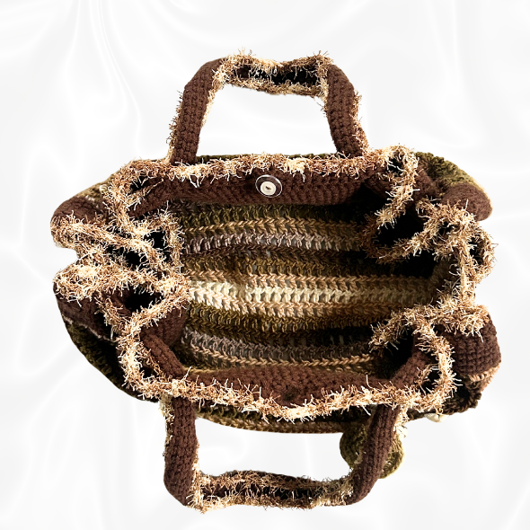 Crochet Beach Themed Bag w/ Clam Keychain