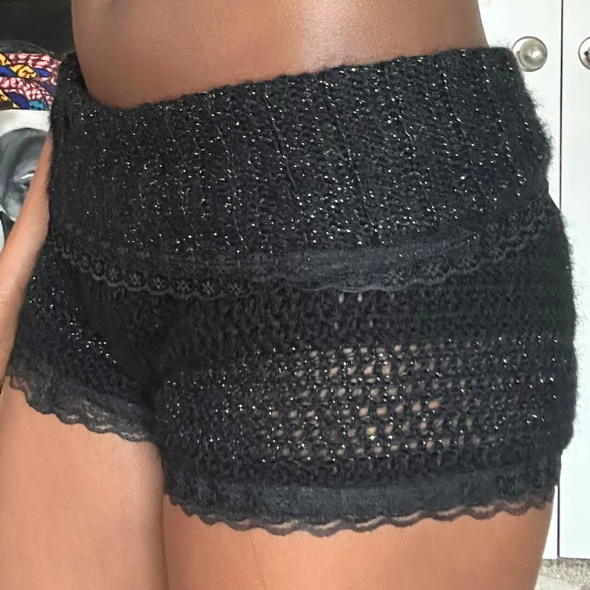 Crochet Low Waisted Fold Over Shorts