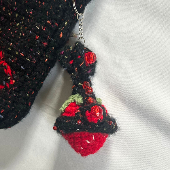 Crochet Vivienne Westwood Purse w/ Strawberry Keychain
