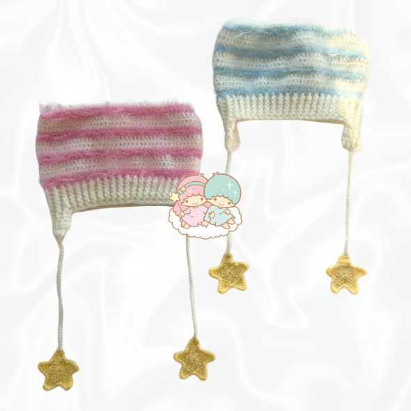 Crochet Matching Little Twin Stars Cat Beanies