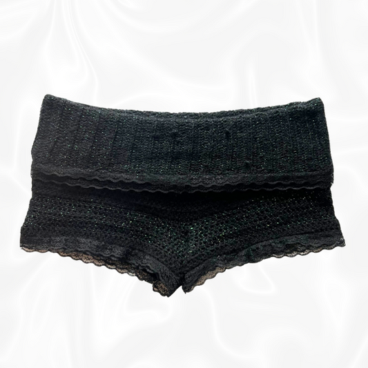 Crochet Low Waisted Fold Over Shorts
