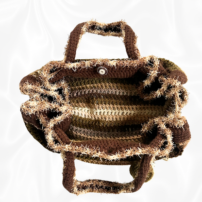 Crochet Beach Themed Bag w/ Clam Keychain