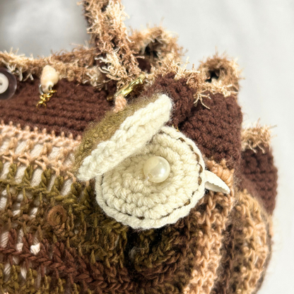 Crochet Beach Themed Bag w/ Clam Keychain