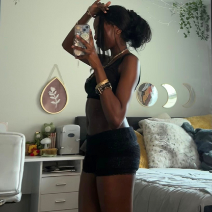 Crochet Low Waisted Fold Over Shorts