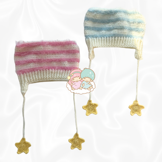 Crochet Matching Little Twin Stars Cat Beanies